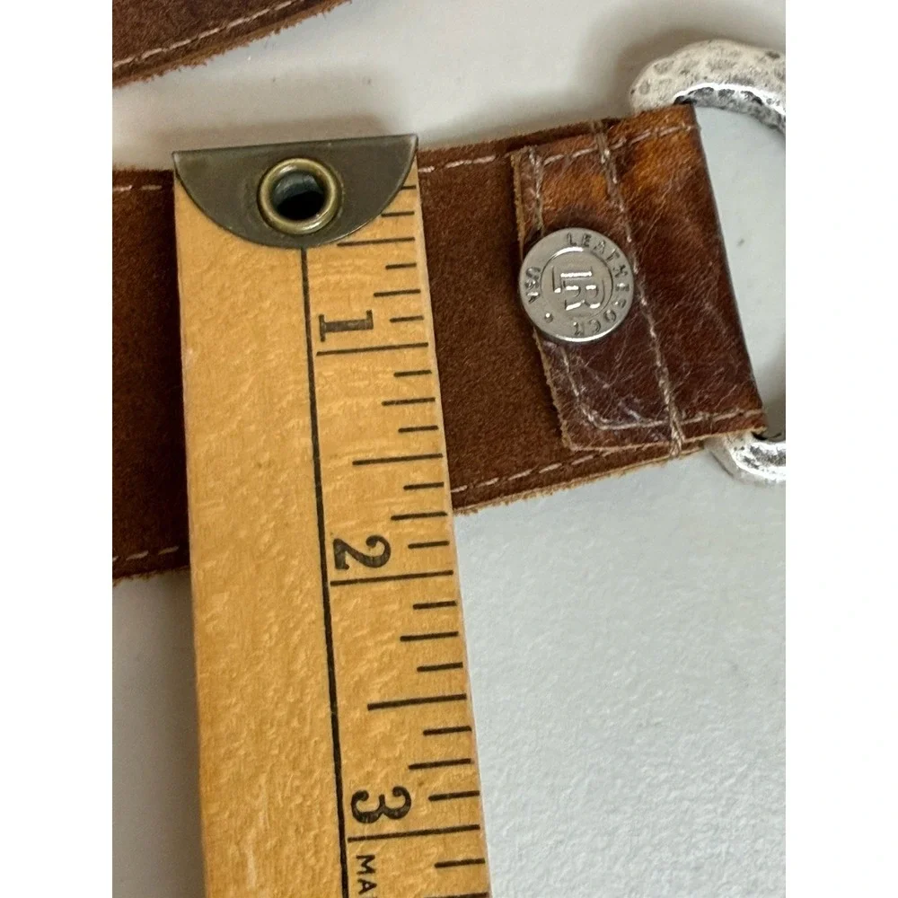Leatherock Vintage Brown Suede Wide Waist Hip Belt Silver  display picture 2